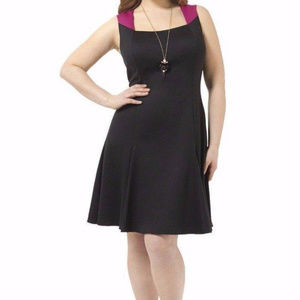 NWOT MBN black & pink mid weight A line dress 0X
